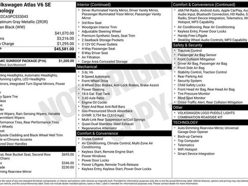 Certified 2023 Volkswagen Atlas SE w/ Panoramic Sunroof Package FWD image 14