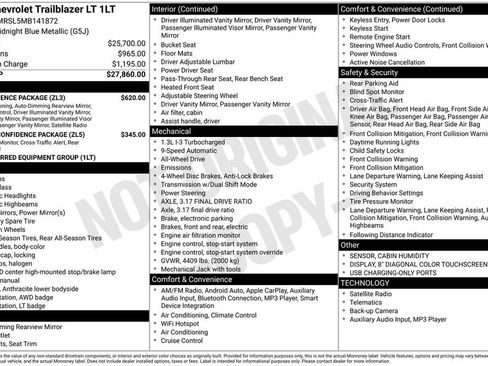 Used 2021 Chevrolet TrailBlazer LT w/ Convenience Package image 25