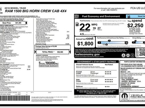 Used 2018 RAM 1500 Big Horn AWD/4WD image 5