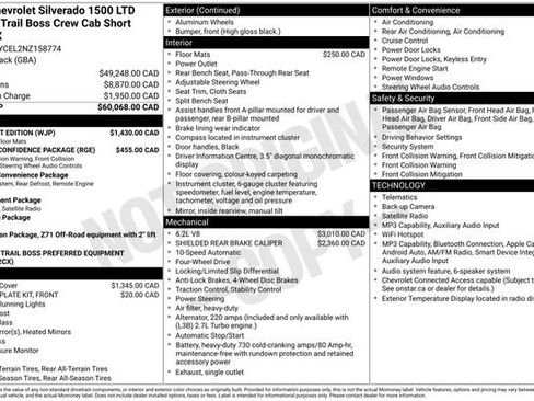 Used 2022 Chevrolet Silverado 1500 Custom Trail Boss w/ Midnight Edition AWD/4WD image 2