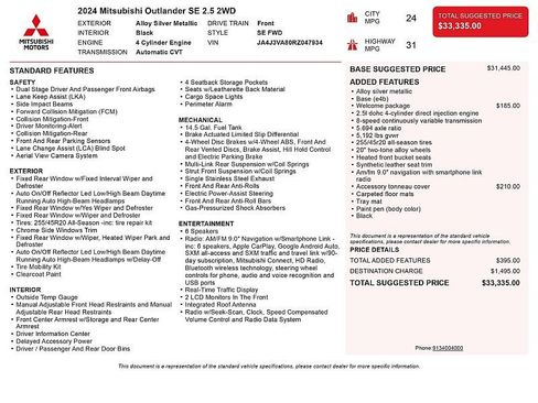 Used 2024 Mitsubishi Outlander FWD image 2