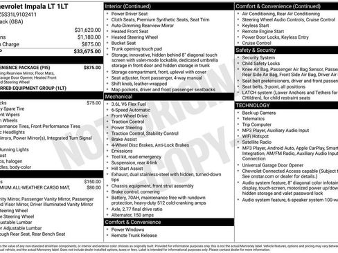 Used 2020 Chevrolet Impala LT w/ LT Convenience Package FWD image 10