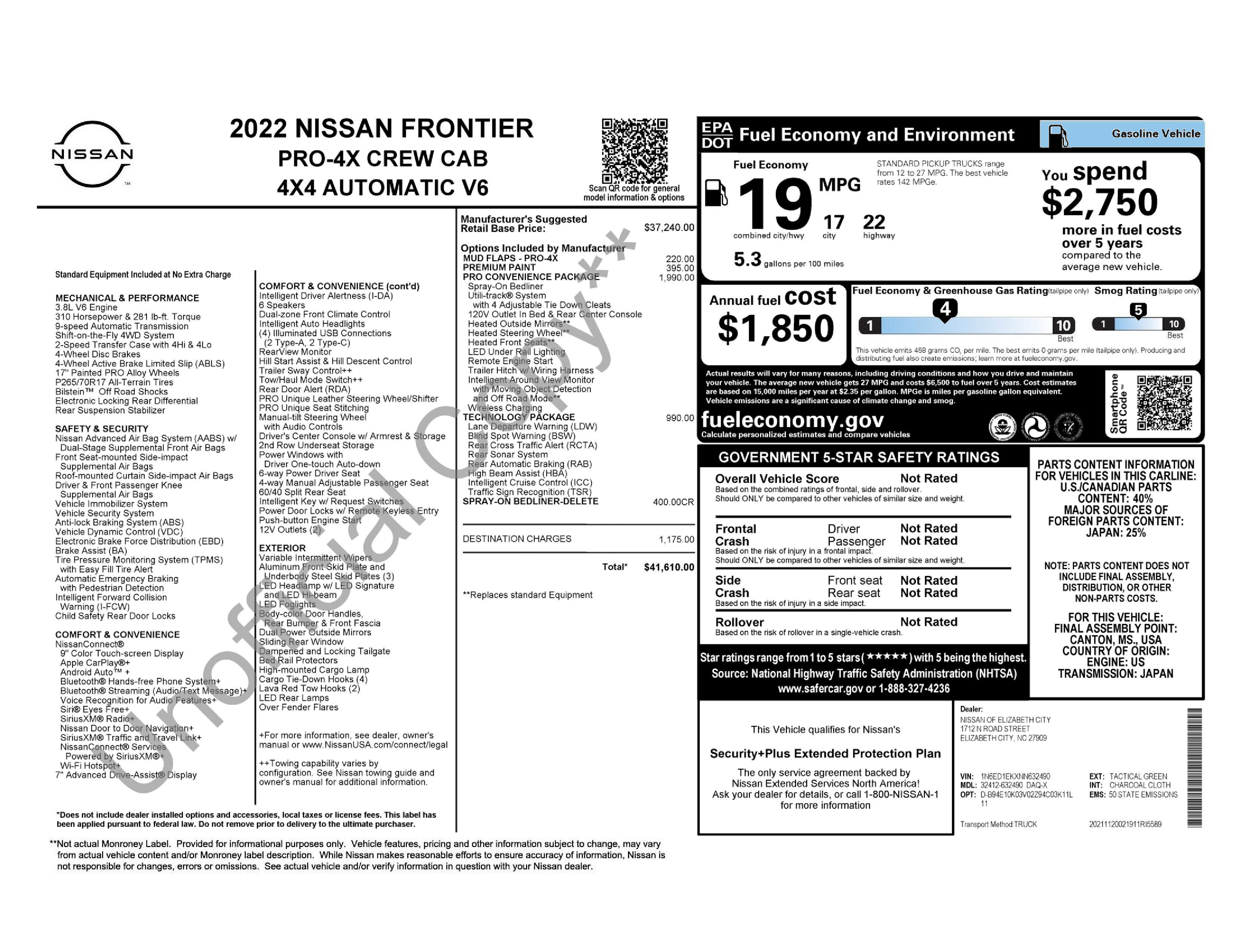 Used 2022 Nissan Frontier PRO-4X AWD/4WD image 3