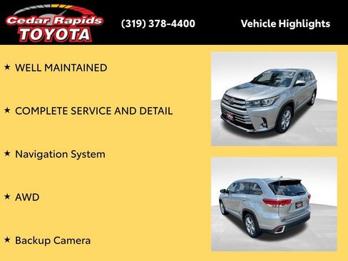 Certified 2018 Toyota Highlander Limited AWD/4WD image 8