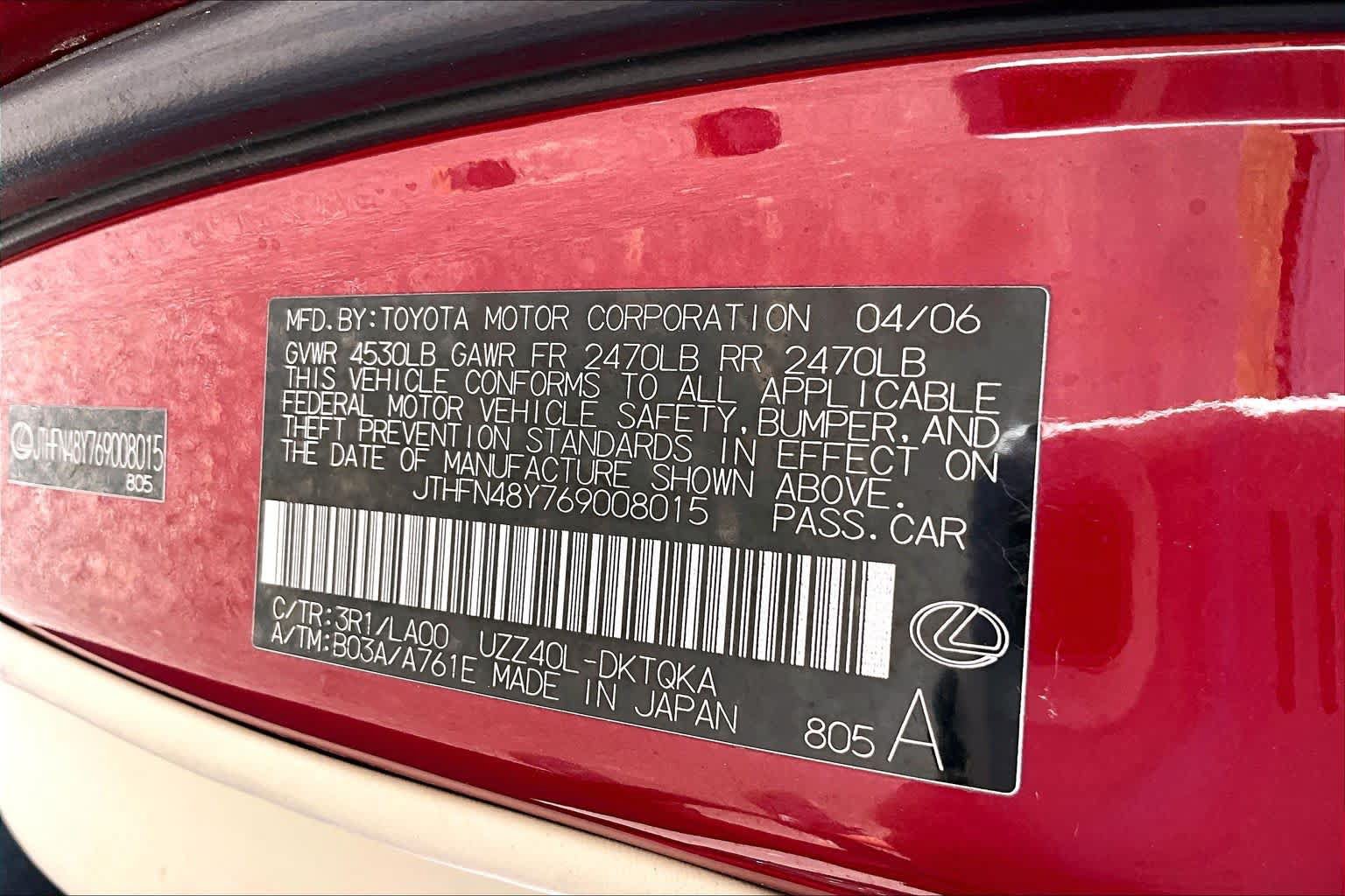 Used 2006 Lexus SC 430 Convertible w/ Preferred Accessory Pkg RWD image 29