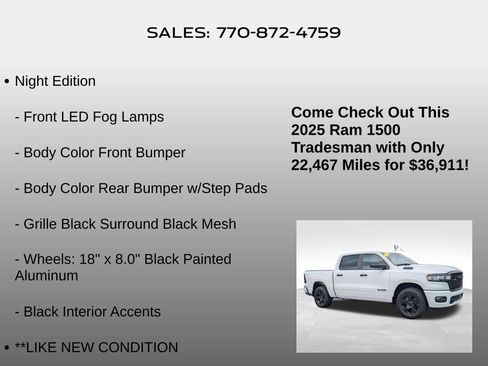 Used 2025 RAM 1500 Tradesman w/ Night Edition AWD/4WD image 10