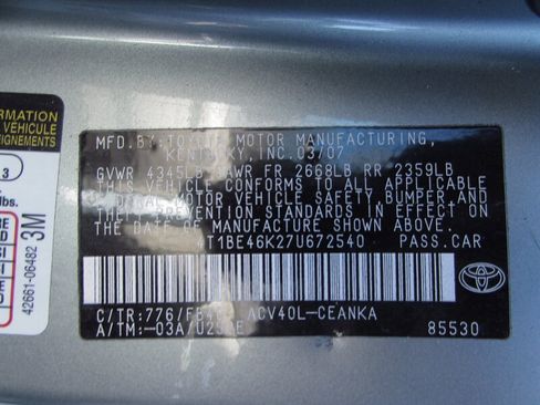 Used 2007 Toyota Camry CE FWD image 31