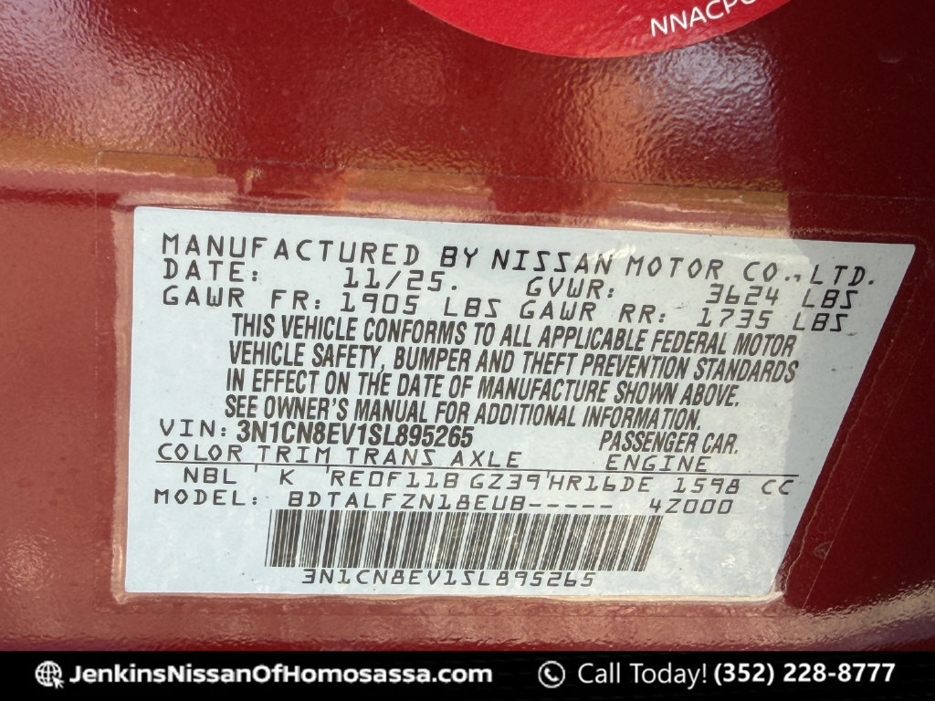 Certified 2025 Nissan Versa SV w/ Trunk Package FWD image 43