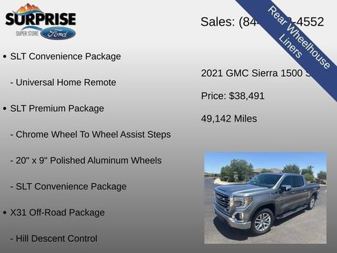 Used 2021 GMC Sierra 1500 SLT w/ SLT Premium Package AWD/4WD image 40