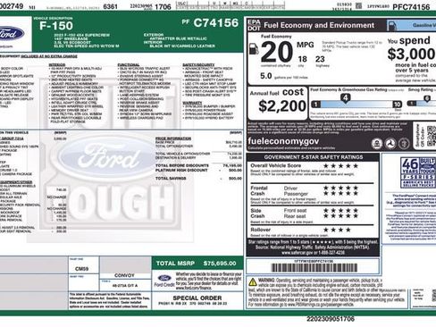 Used 2023 Ford F150 Platinum w/ Equipment Group 701A High AWD/4WD image 7