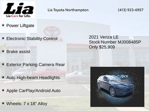 Certified 2021 Toyota Venza LE image 8