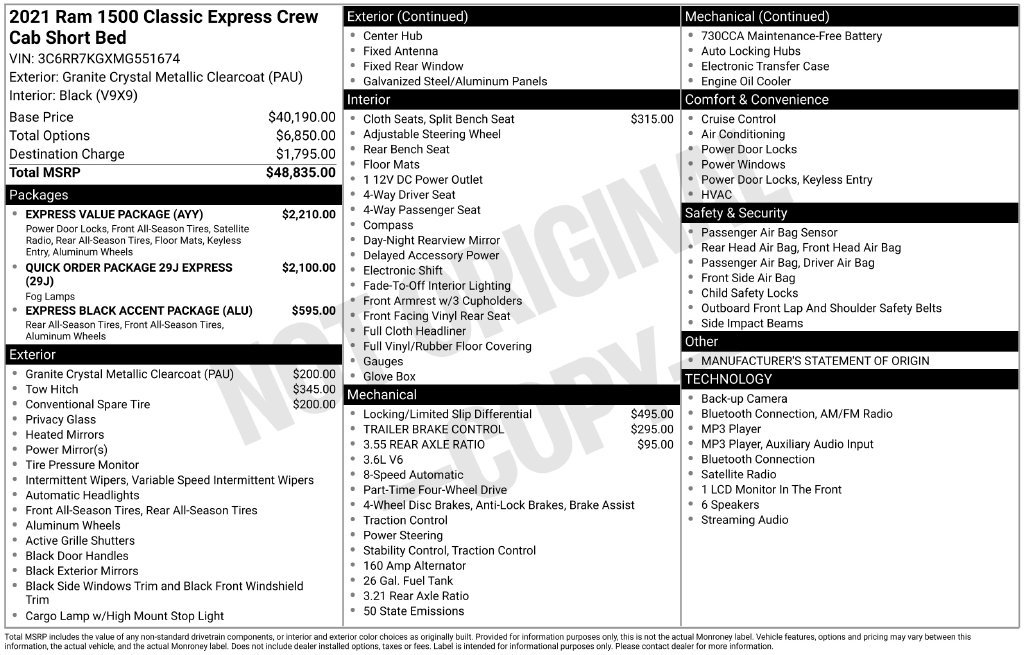Used 2021 RAM 1500 Express w/ Express Value Package AWD/4WD image 34