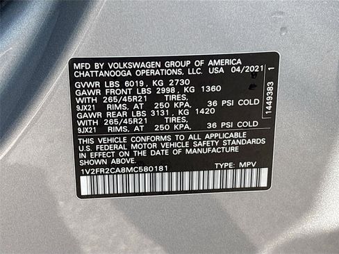 Used 2021 Volkswagen Atlas SEL Premium image 37