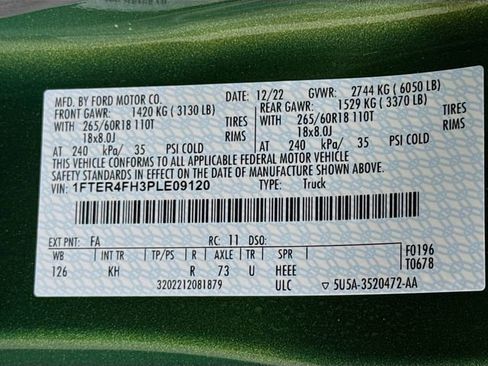 Used 2023 Ford Ranger Lariat w/ Equipment Group 501A High image 16