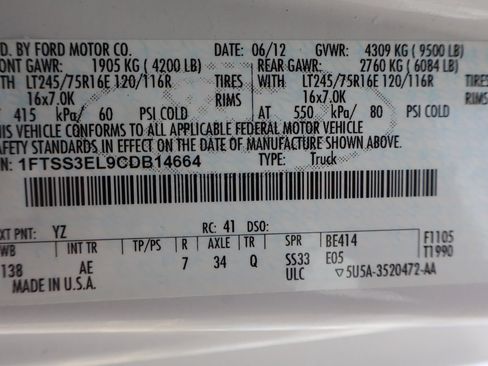 Used 2012 Ford E-350 and Econoline 350 Extended Super Duty w/ PWR Group RWD image 43