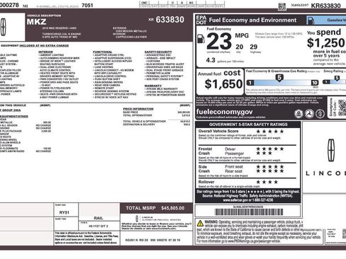 Used 2019 Lincoln MKZ Reserve w/ Reserve Plus Package AWD/4WD image 48