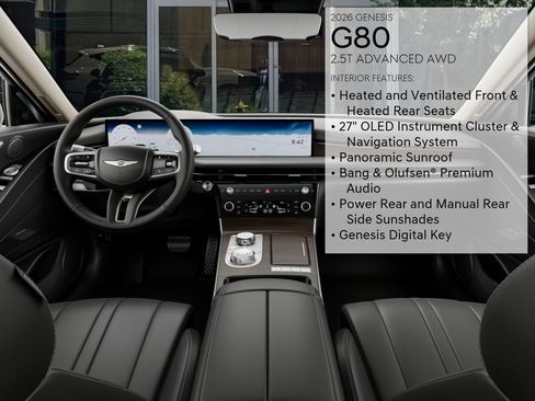 New 2026 Genesis G80 2.5T Advanced AWD/4WD image 17