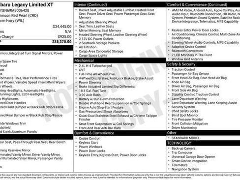 Used 2021 Subaru Legacy Limited XT image 32