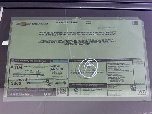 New 2026 Chevrolet Blazer EV RS image 20