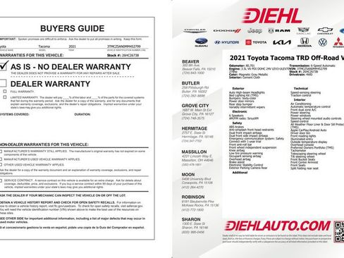 Used 2021 Toyota Tacoma TRD Off-Road w/ Technology Package AWD/4WD image 40