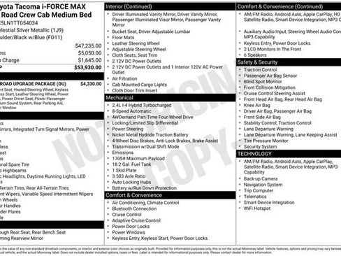 Used 2026 Toyota Tacoma TRD Off-Road w/ TRD Off Road Upgrade Package AWD/4WD image 4