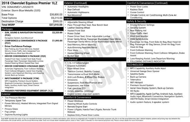 Used 2018 Chevrolet Equinox Premier FWD image 14