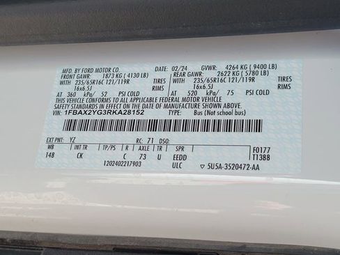 Certified 2024 Ford Transit 350 XLT RWD image 17