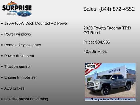 Used 2020 Toyota Tacoma TRD Off-Road AWD/4WD image 18