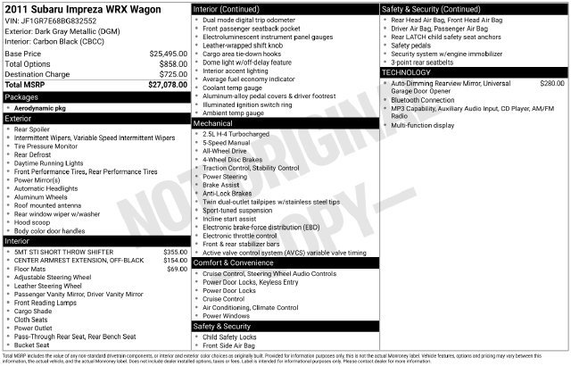 Used 2011 Subaru Impreza WRX Hatchback AWD/4WD image 27