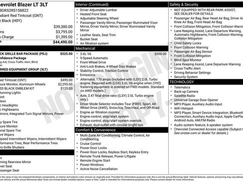 Certified 2024 Chevrolet Blazer LT w/ LPO, Black Grille Bar Package FWD image 5
