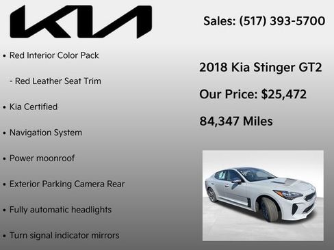 Used 2018 Kia Stinger GT2 AWD/4WD image 7