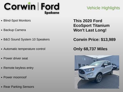 Used 2020 Ford EcoSport Titanium AWD/4WD image 6