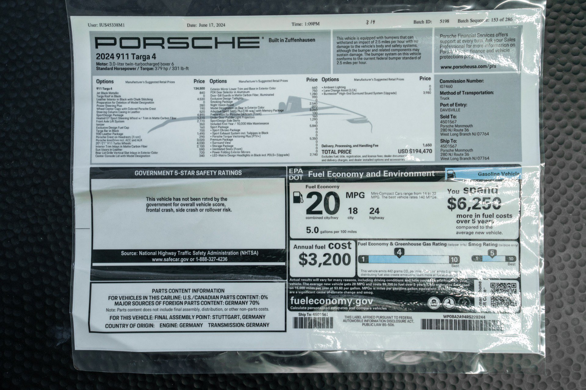 Used 2024 Porsche 911 Targa 4 w/ Sport Package AWD/4WD image 21