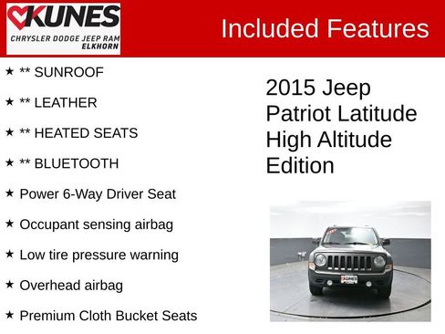 Used 2015 Jeep Patriot High Altitude AWD/4WD image 3