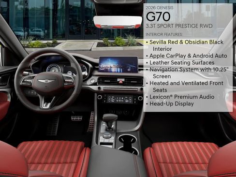 Certified 2026 Genesis G70 3.3T Sport Prestige RWD image 17