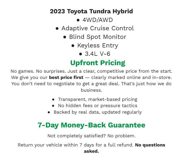 Used 2023 Toyota Tundra Limited w/ Power Package AWD/4WD image 2