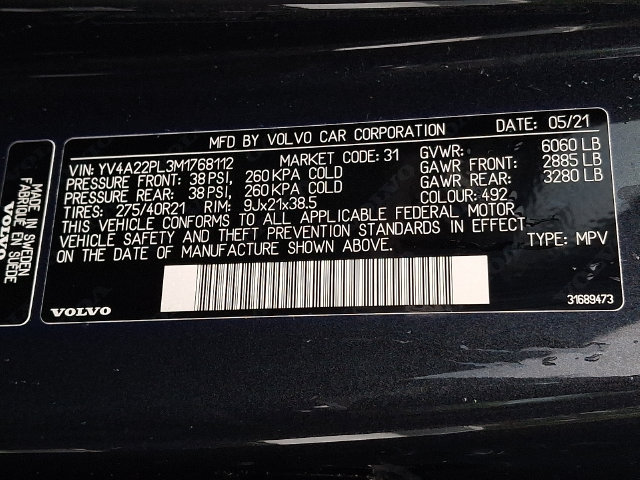 Used 2021 Volvo XC90 T6 Inscription w/ Advanced Package AWD/4WD image 23