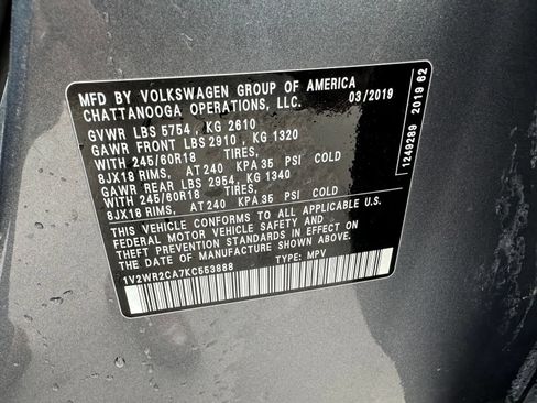 Used 2019 Volkswagen Atlas SE FWD image 13