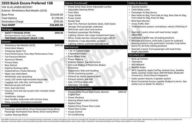 Used 2020 Buick Encore Preferred w/ Safety Package FWD image 7