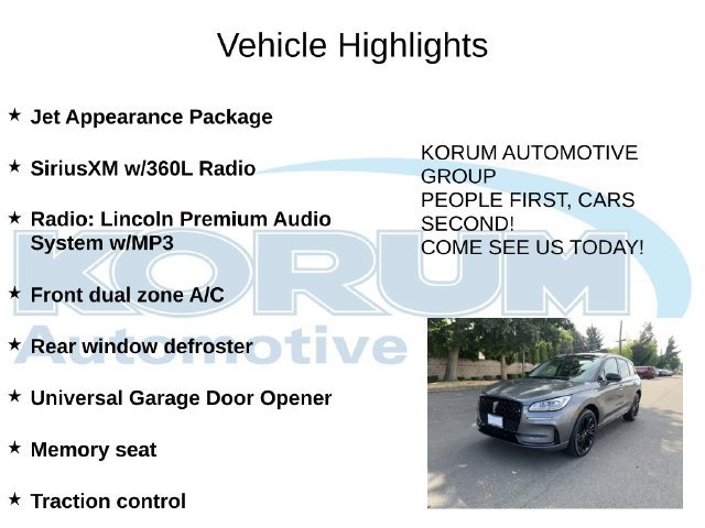 Certified 2025 Lincoln Corsair Reserve w/ Jet Appearance Package AWD/4WD image 8