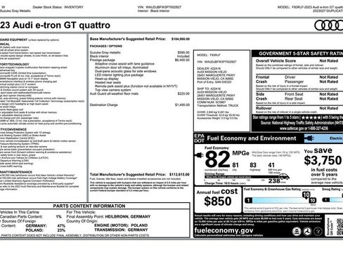 Used 2023 Audi e-tron GT Prestige w/ Prestige Package image 4
