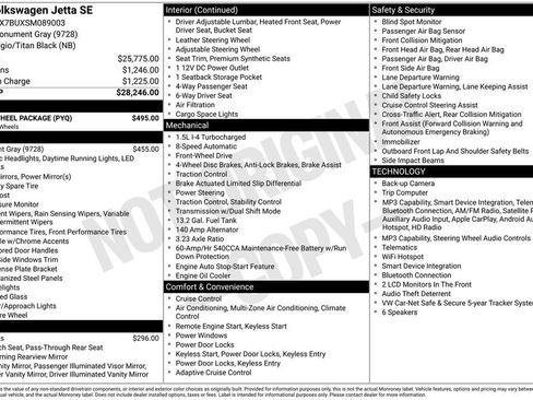 Used 2025 Volkswagen Jetta SE w/ Black Wheel Package FWD image 8