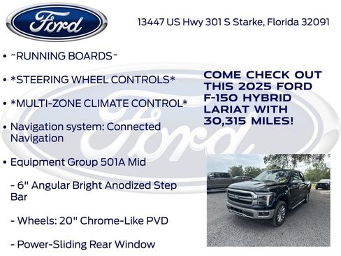Certified 2025 Ford F150 Lariat w/ Equipment Group 501A Mid AWD/4WD image 17