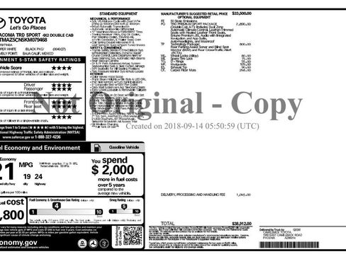 Used 2019 Toyota Tacoma TRD Sport w/ TRD Premium Sport Package image 3