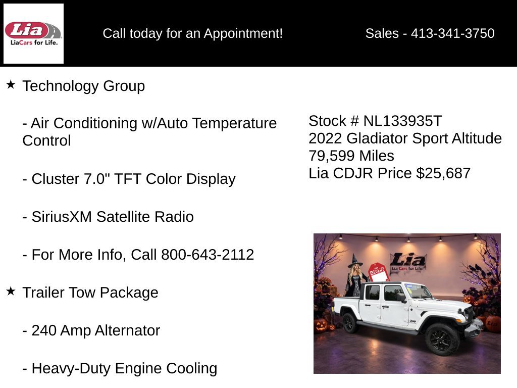 Certified 2022 Jeep Gladiator Sport AWD/4WD image 21