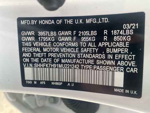 Used 2021 Honda Civic Sport Touring image 39