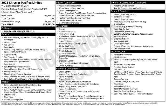 Used 2023 Chrysler Pacifica Limited FWD image 35