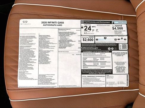 New 2026 INFINITI QX60 Autograph w/ Autograph Tech Package AWD/4WD image 47