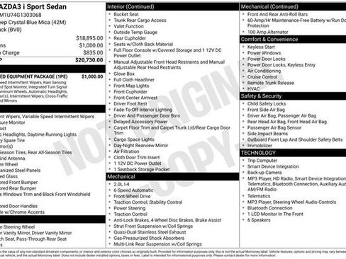 Used 2016 MAZDA MAZDA3 i Sport w/ Preferred Equipment Package FWD image 7
