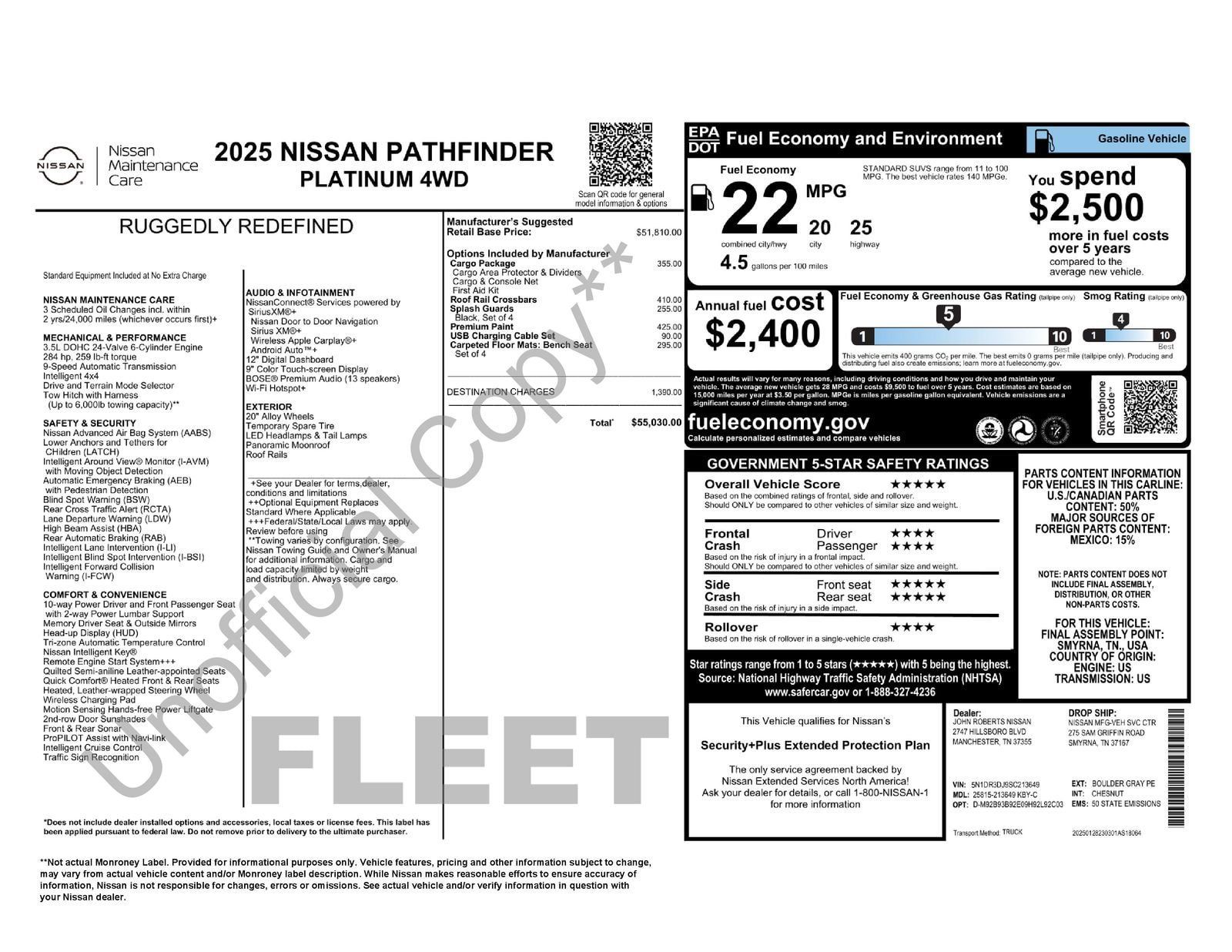 Used 2025 Nissan Pathfinder Platinum w/ Cargo Package AWD/4WD image 10